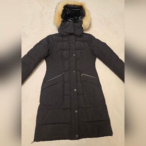 PAJAR Women’s Parka Skylar Faux Fur Hood Puffer Coat Jacket Black Size Small